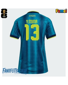 Columbia Yerry Mina #13 Echipament de Fotbal Replică Mondial 2026 Femei Deplasare